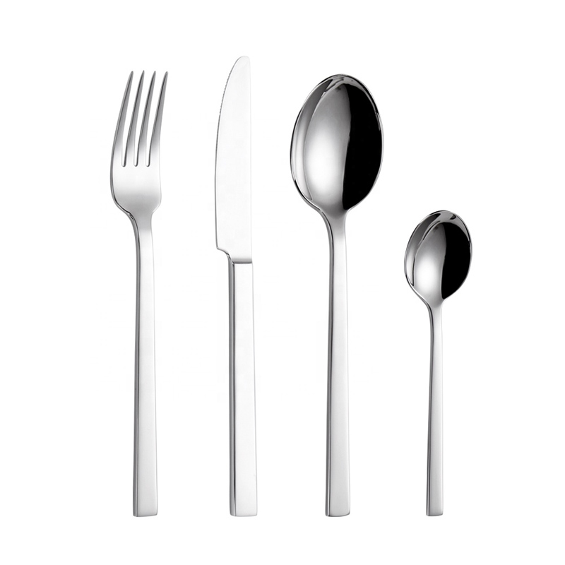 ช้อนส้อมสแตนเลสชุด 4 ชิ้นตาราง flatware สำหรับรับจัดงานแต่งงาน